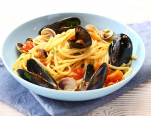 Linguine frutti di mare piatto